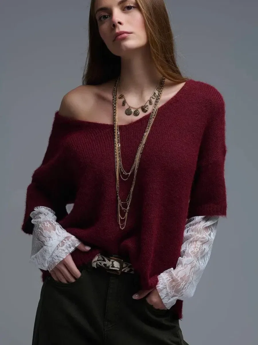Visuel de Pull Bordeaux vue 2